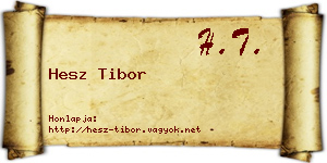 Hesz Tibor névjegykártya